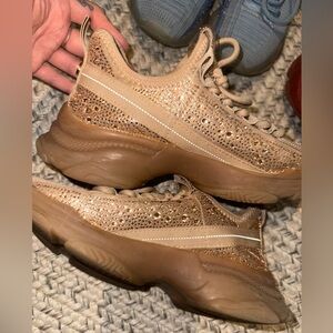Steve Madden MAXIMA Tan Embellished Sneakers